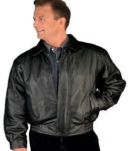 Reed American Style Bomber Jacket - Genuine Leather - Mens 1410z Black New wTags