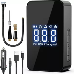 Car Air Compressor Rechargeable Cordless Tire Inflator Portable Air Pump 150 PSI - Picture 1 of 7