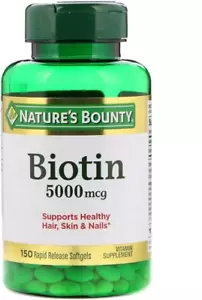 Nature's Bounty Biotin 5000 mcg 150 Softgels - Picture 1 of 1
