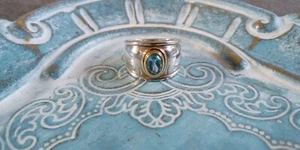 James Avery Christina Blue Topaz Ring, Sterling Silver 18k Gold Size 6 RETIRED - Picture 1 of 10