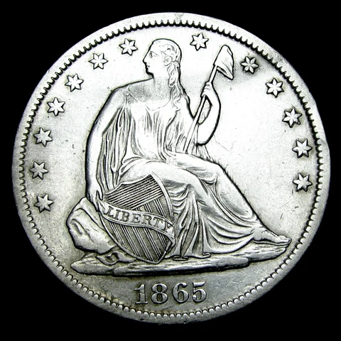 1865-S Seated Liberty Half Silver  ---- Nice Coin ---- #SS846 Cover