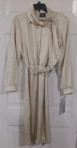 Vintage Southern Lady Dress 9/10 Beige With Belted  Long sleeve - Picture 1 of 4