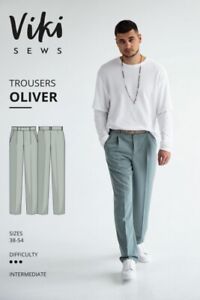 Vikisews Sewing Pattern Oliver Trousers Men UK 28-44