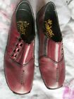 Bnwob Rieker Antistress Burgundy Leather Ladies Flat Slip On Shoes Size 36