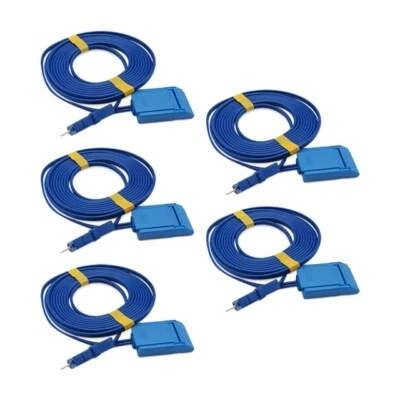 MEDTEN 5 PCS Electrosurgical Medical Patient Return Plate Cable,REM Needle Connector,3M