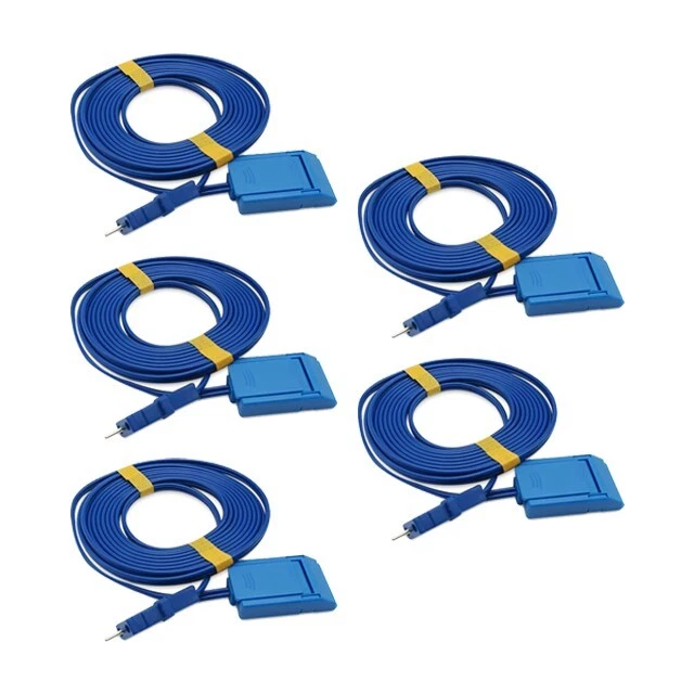 MEDTEN 5 PCS Electrosurgical Medical Patient Return Plate Cable,REM Needle Connector,3M