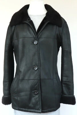 Fur Jacket Christ Sheepskin Fur Coat Light Leather Merino Black S - Image 1 of 4