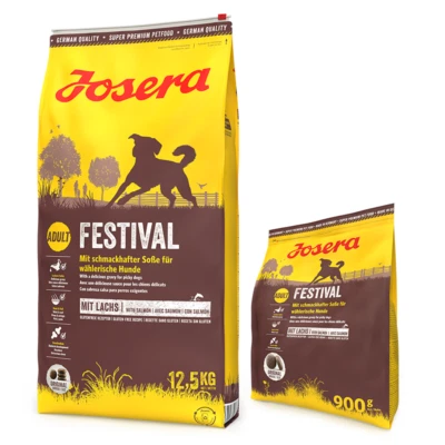12,5 kg JOSERA Festival Lachs und Soße adulte wählerische Hunde + 900g GRATIS - Bild 1 von 2