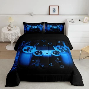 Gamer Comforter Set Full Size Boys Gaming Bedding for Kids Teens 3 Pcs - Picture 1 of 5