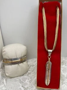 Vintage Lee Bennett 12KGF SS 20-strand Liquid Gold Beaded Necklace/Bracelet Set - Picture 1 of 12