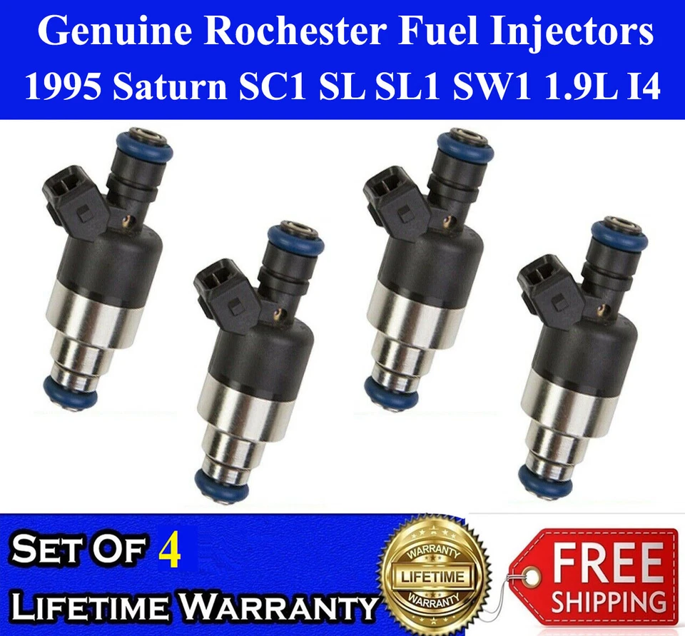 Conjunto de 4 injetores de combustível Rochester OEM para 1995 Saturn SC1 SL SL1 SW1 1.9L I4 - Imagem 1 de 1