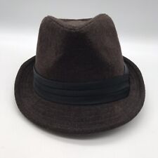Simplicity Brown Fedora Unisex Classic Manhattan Structured Gangster Trilby Hat