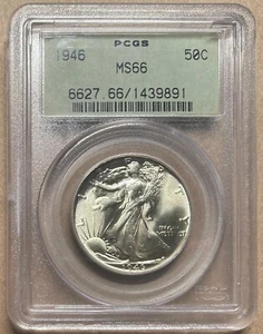 1946 PCGS MS66 Walking Liberty Half Dollar 50c - OGH - Old Green Holder - Picture 1 of 2