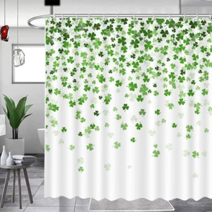 Shamrock Shower Curtain Set 72X72 Inches for St. Patrick'S Day Decor - Picture 1 of 12