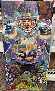 Brian Urlacher Signed Rob Wood The Sports Artist 20x40 Canvas Beckett COA L2 - Picture 1 of 5