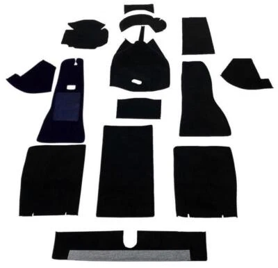 Kit Completo de Alfombra MG TD 1950-1953 con Piso Plano Negro Gris Tostado Lazo Cutpile Foto 1 de 4