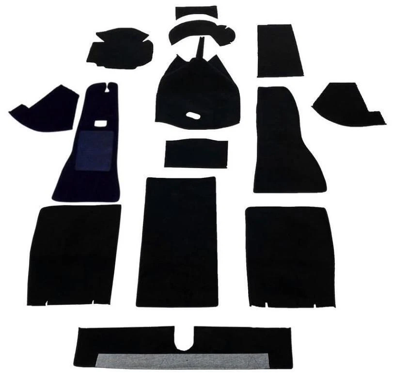 Kit Completo de Alfombra MG TD 1950-1953 con Piso Plano Negro Gris Tostado Lazo Cutpile Foto 1 de 4