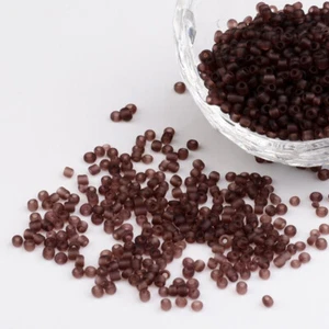 50g frosted dark brown 2mm glass seed beads - beading, craft, jewellery making - Picture 1 of 3