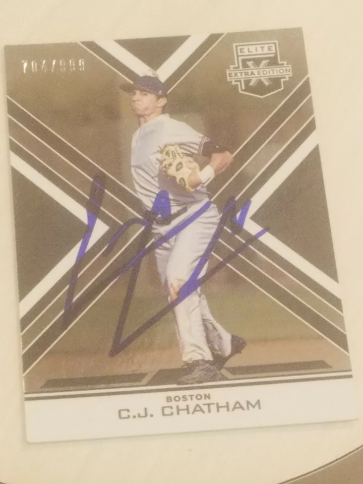 cj chatham signed card autographed red sox elite extra edition /999 2016 c.j.  - Image 1 of 1