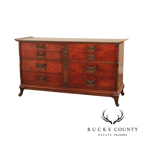 Williamsport Furniture Vintage Mahogany Carved Long Dresser Cover