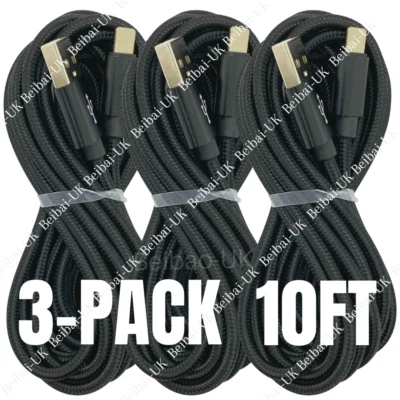 3Pack 10Ft USB Cable For iPhone 11 XR 8 7 6 Plus Charger Fast Charging Data Cord - Image 1 of 4