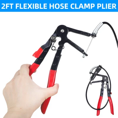 24" Radiator Brake Fuel Oil Removal Tool Flexible Lock Hose Clip Clamp Plier US - Image 1 of 4