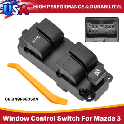 For 2004-2009 Mazda 3 Master Power Window Control Switch Driver Side BN8F66350A - Image 1 of 4
