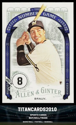 Ryan Braun 2016 Topps The Numbers Game Milwaukee Brewers #NG-55 - Image 1 of 2