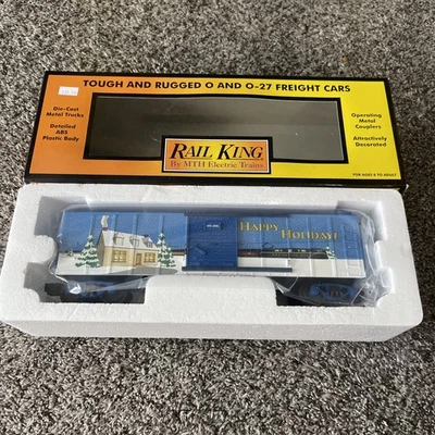 ✅MTH RAILKING HAPPY HOLIDAYS BOX CAR TRAIN 30-74356! CHRISTMAS New In Box - Image 1 of 4
