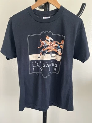 Camiseta Peter J. Heer L.A. Games 1984 Negra Vintage Grande Foto 1 de 4