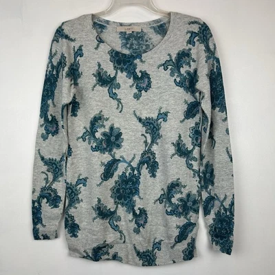 Suéter Floral Loft Para Mujer XS Mezcla de Lana Cachemira Cuello Redondo Dinero Antiguo Elegante Foto 1 de 4