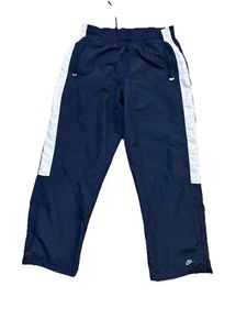 Vintage Nike Track Pants XL Blue Sweatpants Red White Swoosh Baggy Y2K Wide Leg - Picture 1 of 6