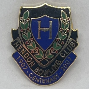 Hendon Bowling Club Centenary 2007 London England Enamel Pin Badge Bowls Crest - Picture 1 of 2