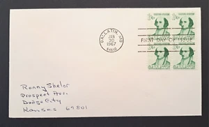 Gallatin, Scott# 1279 1 1/4 Cent blk of 4 on FDC, Gallatin, MO, Jan. 30, 1967 - Picture 1 of 2