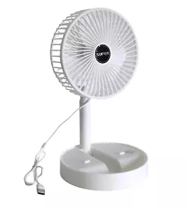 Telescopic Folding USB Desk Fan – Adjustable Height 11.5" to 14", Quiet, Compact - Picture 1 of 6