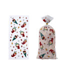 50Pcs Xmas Cookie Packing Bag With Ribbon Ties Christmas Party Decor Candy B Shi