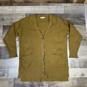 Madewell Women’s Size Medium Knit Miller Cardigan Sweater Olive Green Cotton - Picture 1 of 8