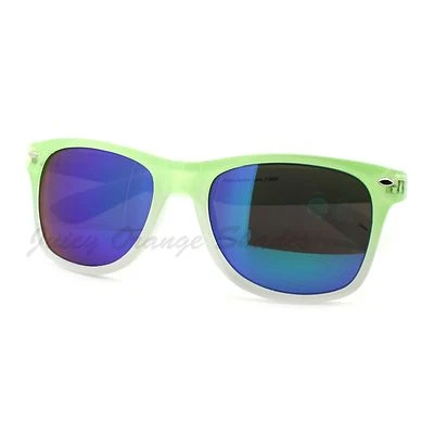 Gafas de sol clásicas de los 80 con montura de cuerno montura de color con lentes espejadas Foto 1 de 4