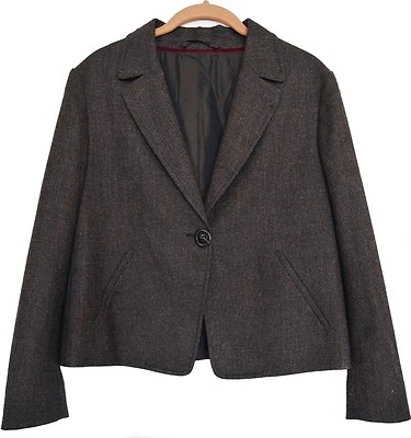 Chaqueta Blazer Mujer LUCIANO BARBERA Lana Cachemira Marrón Talla 46 EE. UU. 10 Foto 1 de 4