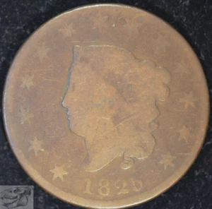 1825 N-8 Large 8, Matron Head Large Cent, Good Condition, Free Shipping, C5024 - Picture 1 of 2