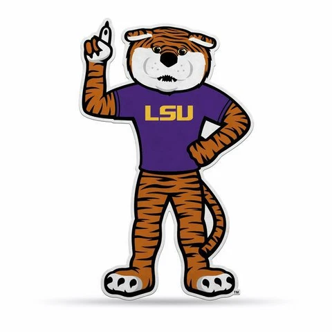 LSU TIGERS MASCOT FULL SHAPED FELT CUT PENNANT UNIVERSITY SIGN 11 1/4"X18" MIKE Cover