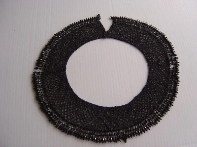 COLLAR ENCAJE CUENTAS CRISTAL NEGRO GRANDE VINTAGE Foto 1 de 4