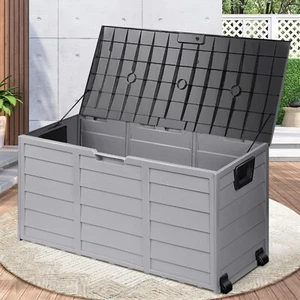 Livsip 290L Outdoor Storage Box Container Garden Chest Deck Tool Toy Lockable - Picture 1 of 10