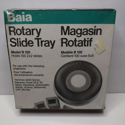 BAIA Rotary Slide Tray Model B 100 New Sealed (New Old Stock) p/n 3717 holds 2x2 - Image 1 of 4