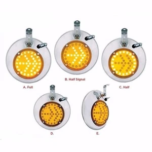 8-1/2" Offset Convex Spot Mirrors w/ LED Turn Signal (PAIR) FREIGHTLINER KW - Picture 1 of 5