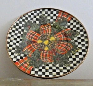 MACKENZIE-CHILD'S EVERGREEN HOLIDAY, 6.25" SAUCERS,NEW ,RETIRED - Picture 1 of 2