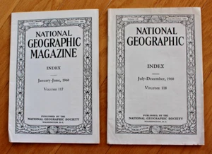 2 x Índice de revistas National Geographic; enero - junio y julio - diciembre, 1960 - Imagen 1 de 9