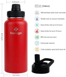 Water Bottler Insulated Thermos Flask Vacuum Insulated Thermos Exercise 32 OZ - Picture 1 of 8