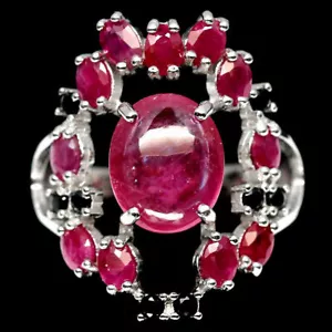 SHOLA Echt Natürlicher Rot Rubin und Saphir Ring Gr. 18,5 Sterlingsilber - Bild 1 von 3