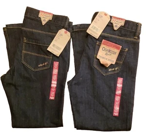 OshKosh B'Gosh Jeans Lot 2 Pair Girls Plus Size 12 Boot Cut Cowgirl Dark Wash - Picture 1 of 10